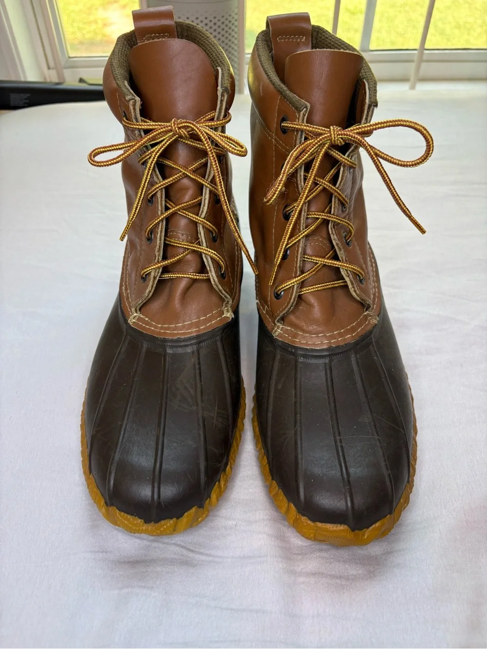 Vintage LaCrosse Duck Boots Mens 11 Brown Leather Rubber Made in USA Hunting